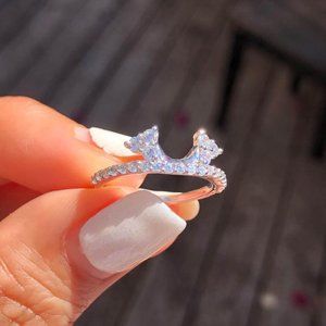 Size 7 Solitaire Engagement Ring Round Cut Diamond Enhancer Guard Ring Wrap